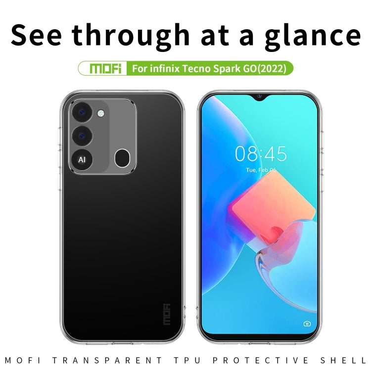 For Tecno Spark GO 2022 MOFI Ming Series Ultra-thin TPU Phone Case(Transparent) - Tecno Cases by MOFI | Online Shopping South Africa | PMC Jewellery