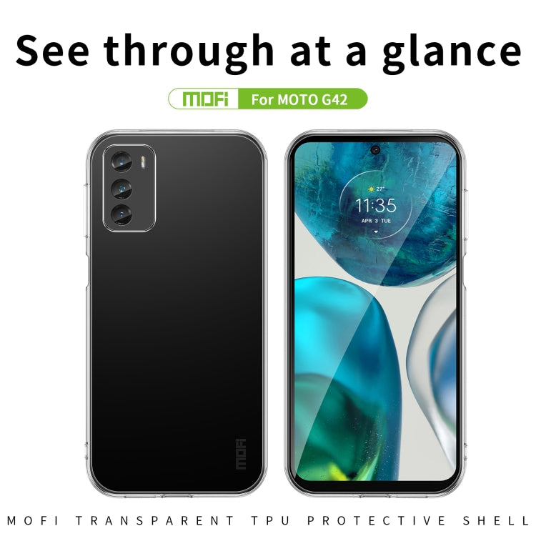 For Motorola Moto G42 MOFI Ming Series Ultra-thin TPU Phone Case(Transparent) - Motorola Cases by MOFI | Online Shopping South Africa | PMC Jewellery