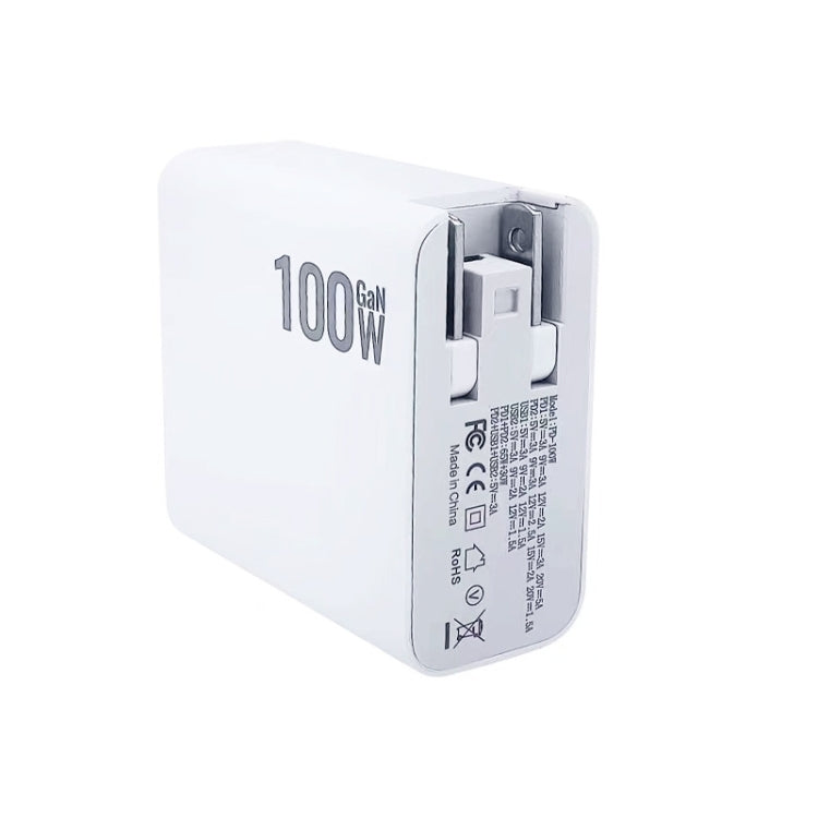 GaN 100W Dual USB + Dual USB-C/Type-C Multi Port Charger with 2m Type-C to Type-C Data Cable Set US / UK Plug - Cable & Adapter by PMC Jewellery | Online Shopping South Africa | PMC Jewellery | Buy Now Pay Later Mobicred
