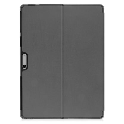 For Microsoft Surface Pro 9 JUNSUNMAY Custer Solid Color 3-Fold Stand Leather Tablet Case(Grey) - Microsoft by JUNSUNMAY | Online Shopping South Africa | PMC Jewellery | Buy Now Pay Later Mobicred