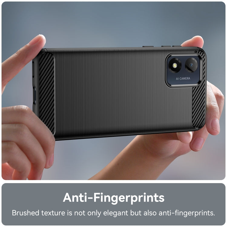 For Motorola Moto E13 Brushed Texture Carbon Fiber TPU Phone Case(Black) - Motorola Cases by PMC TechLife | Online Shopping South Africa | PMC TechLife | Buy Now Pay Later Mobicred