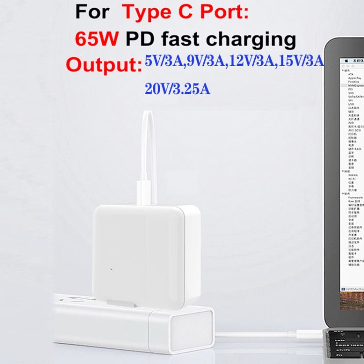 GaN 130W 4-Port USB-C PD65W / PD30W Multi Port Type-C Charger with  1.8m Type-C to MagSafe 1 / L Header Data Cable US Plug - Cable & Adapter by PMC Jewellery | Online Shopping South Africa | PMC Jewellery | Buy Now Pay Later Mobicred