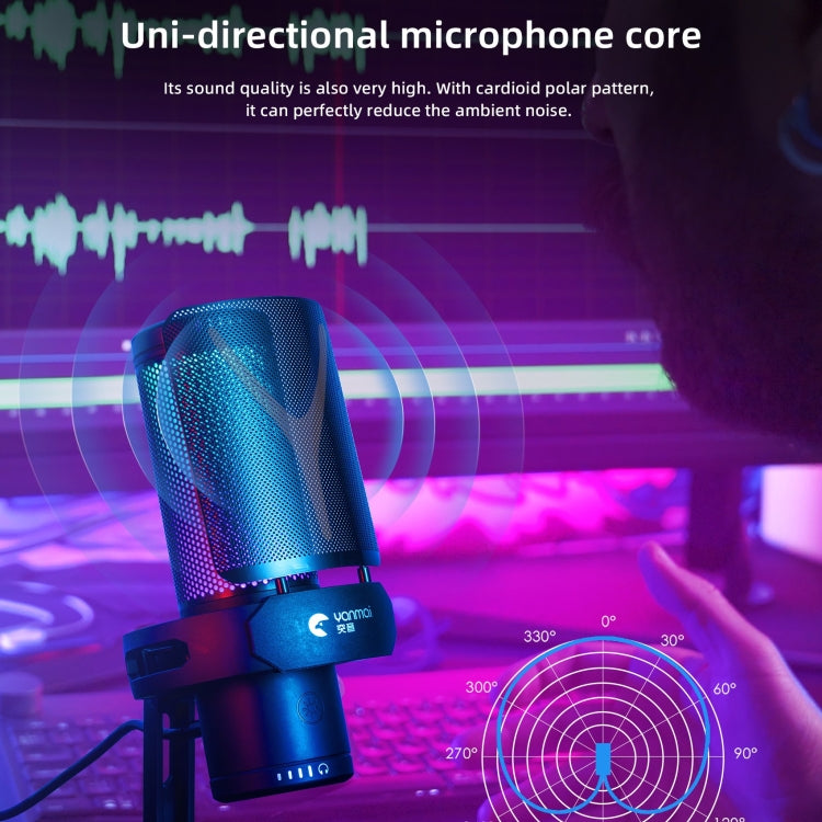 Yanmai GM7 USB Gaming Laptop Microphone with RGB Light - free shipping - PMC Jewellery - Order now!