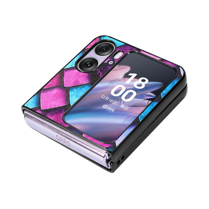 For OPPO Find N2 Flip Colored Drawing Leather Skin Back Cover Phone Case(Purple Scales) - Find N2 Flip Cases by PMC Jewellery | Online Shopping South Africa | PMC Jewellery | Buy Now Pay Later Mobicred