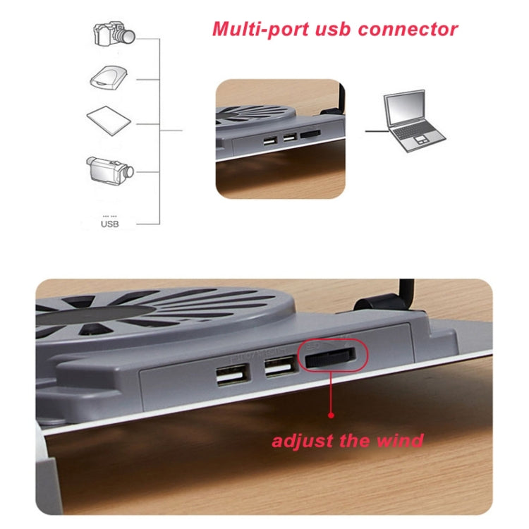 P3 Adjustable Aluminum Foldable Portable Laptop Notebook Fan Stand Bracket - Laptop Stand by PMC Jewellery | Online Shopping South Africa | PMC Jewellery | Buy Now Pay Later Mobicred