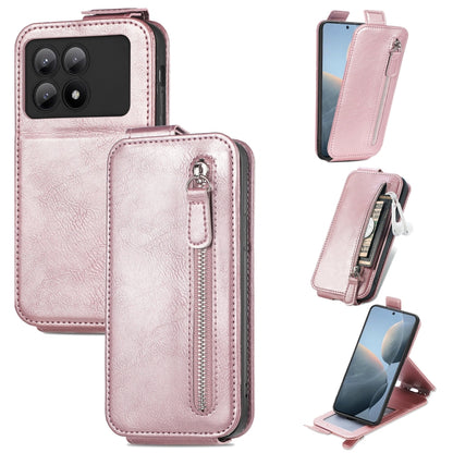 For Xiaomi Redmi K70E Zipper Wallet Vertical Flip Leather Phone Case(Pink) - K70E Cases by PMC Jewellery | Online Shopping South Africa | PMC Jewellery | Buy Now Pay Later Mobicred