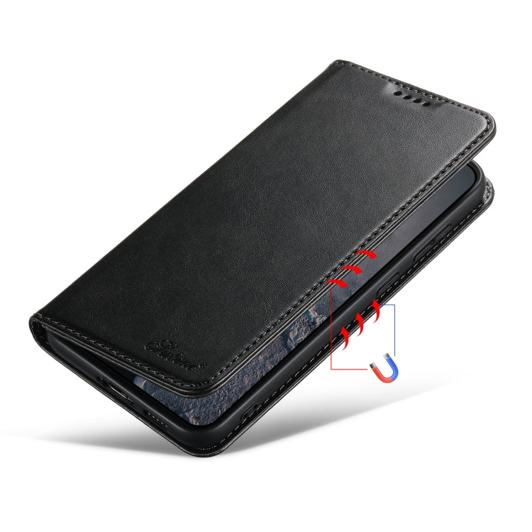 For Samsung Galaxy S24 5G Suteni Calf Texture Horizontal Flip Leather Phone Case(Black) - Galaxy S24 5G Cases by Suteni | Online Shopping South Africa | PMC Jewellery | Buy Now Pay Later Mobicred