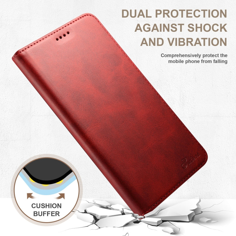 For Samsung Galaxy S24 5G Suteni Calf Texture Horizontal Flip Leather Phone Case(Red) - Galaxy S24 5G Cases by Suteni | Online Shopping South Africa | PMC Jewellery | Buy Now Pay Later Mobicred