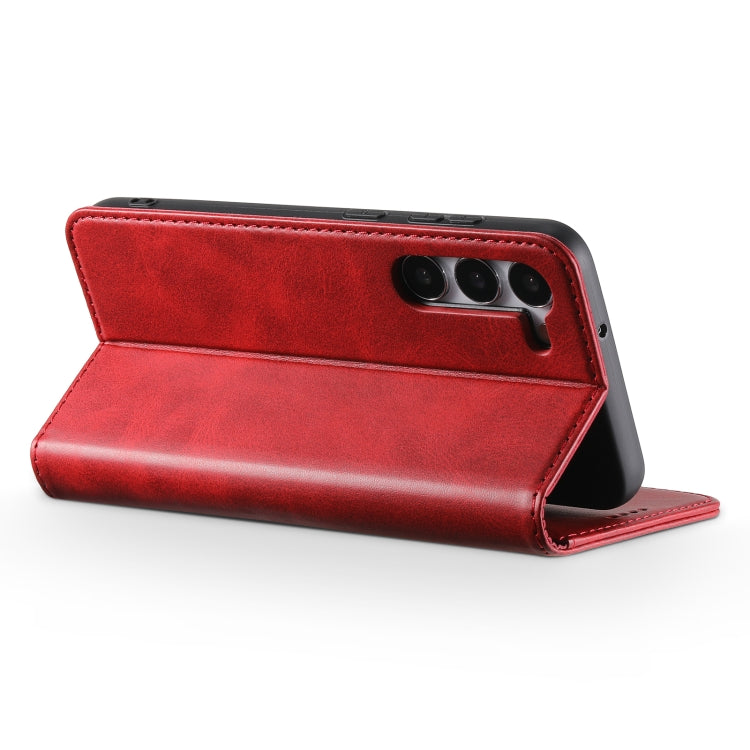 For Samsung Galaxy S24 Ultra 5G Suteni Calf Texture Horizontal Flip Leather Phone Case(Red) - Galaxy S24 Ultra 5G Cases by Suteni | Online Shopping South Africa | PMC Jewellery | Buy Now Pay Later Mobicred