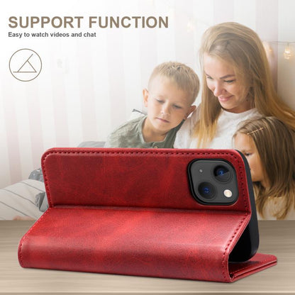 For Samsung Galaxy S25 5G Suteni Calf Texture Horizontal Flip Leather Phone Case(Red) - Galaxy S25 5G Cases by Suteni | Online Shopping South Africa | PMC Jewellery | Buy Now Pay Later Mobicred