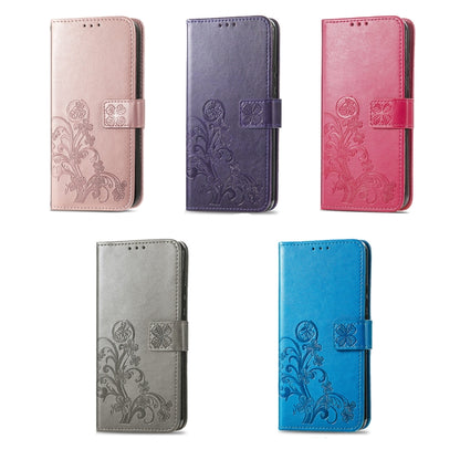 For Xiaomi 14 Four-leaf Clasp Embossed Leather Phone Case(Blue) - 14 Cases by PMC Jewellery | Online Shopping South Africa | PMC Jewellery | Buy Now Pay Later Mobicred