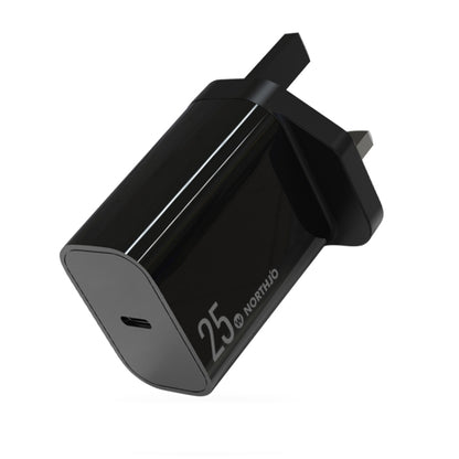 NORTHJO NOPD2501 PD 25W USB-C / Type-C Single Port Fast Charger, Plug Type:UK Plug(Black) - USB Charger by NORTHJO | Online Shopping South Africa | PMC Jewellery | Buy Now Pay Later Mobicred