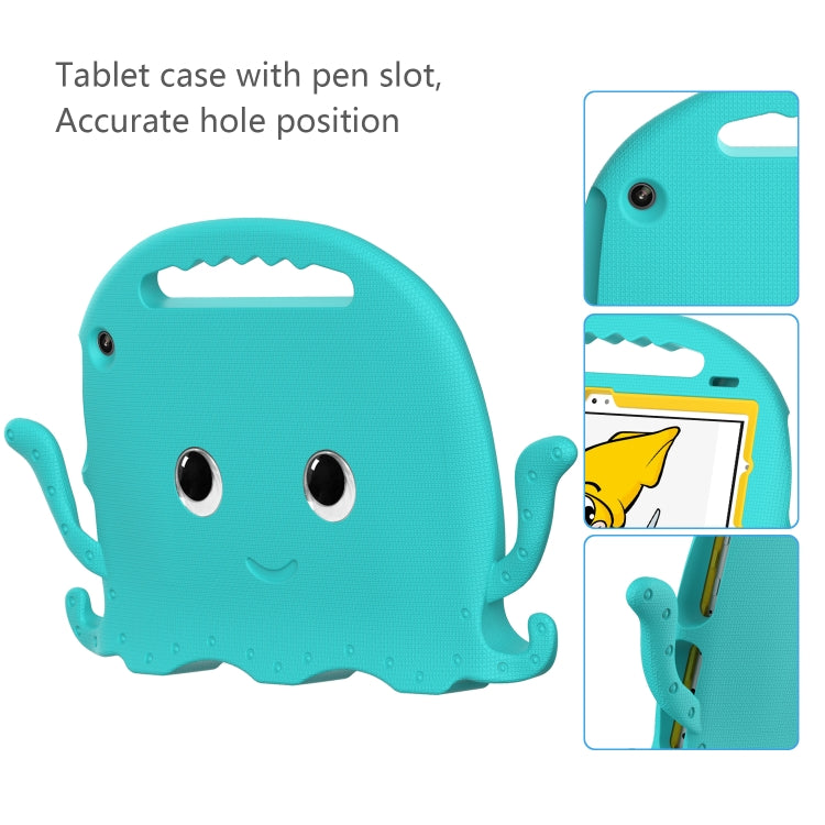 For Amazon Kindle Fire HD10 2021 Octopus Style EVA + PC Tablet Case with Strap(Glacial Green) - Amazon by PMC TechLife | Online Shopping South Africa | PMC TechLife | Buy Now Pay Later Mobicred