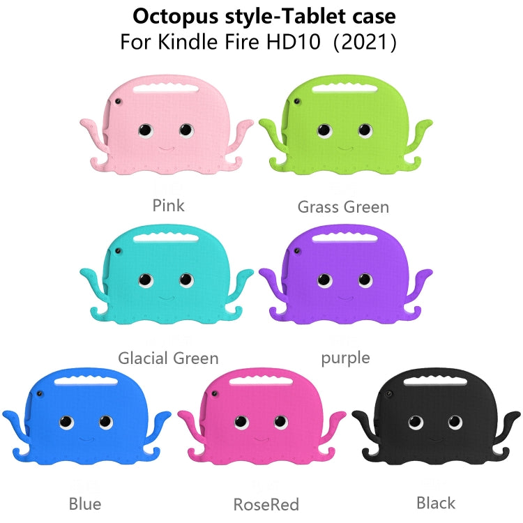 For Amazon Kindle Fire HD10 2021 Octopus Style EVA + PC Tablet Case with Strap(Grass Green) - Amazon by PMC TechLife | Online Shopping South Africa | PMC TechLife | Buy Now Pay Later Mobicred