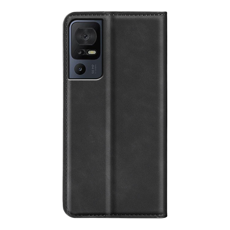 For TCL 40 SE Retro-skin  Magnetic Suction Leather Phone Case(Black) - More Brand by PMC Jewellery | Online Shopping South Africa | PMC Jewellery | Buy Now Pay Later Mobicred