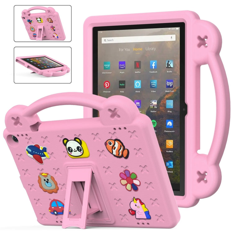 For Amazon Fire HD 10 2021 Handle Kickstand Children EVA Shockproof PC Tablet Case(Pink) - Amazon by PMC TechLife | Online Shopping South Africa | PMC TechLife | Buy Now Pay Later Mobicred