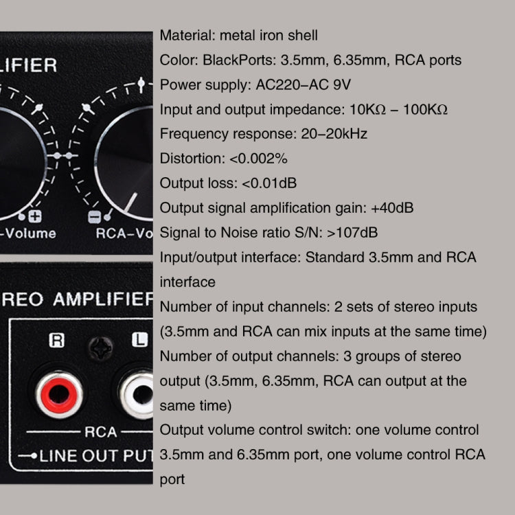 B022 Pre-Stereo Signal Amplifier Volume Booster Headphones Active Speaker Preamp Audio Amplifier -  by PMC Jewellery | Online Shopping South Africa | PMC Jewellery | Buy Now Pay Later Mobicred