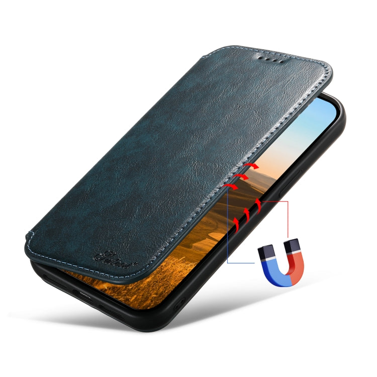 For iPhone 13 Suteni J05 Leather Magnetic Magsafe Phone Case(Blue) - iPhone 13 Cases by Suteni | Online Shopping South Africa | PMC Jewellery | Buy Now Pay Later Mobicred