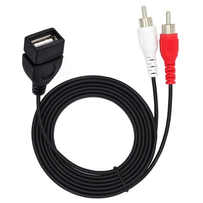 JUNSUNMAY USB 2.0 Female to 2 x RCA Male Video Audio Splitter Adapter Cable, Length:0.2m - Splitter Adapter by JUNSUNMAY | Online Shopping South Africa | PMC Jewellery