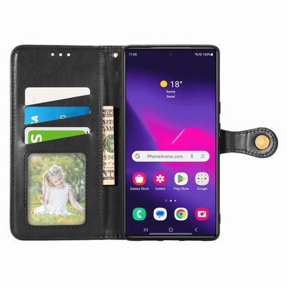 For Samsung Galaxy S25 5G Retro Solid Color Buckle Leather Phone Case(Black) - Galaxy S25 5G Cases by PMC Jewellery | Online Shopping South Africa | PMC Jewellery | Buy Now Pay Later Mobicred