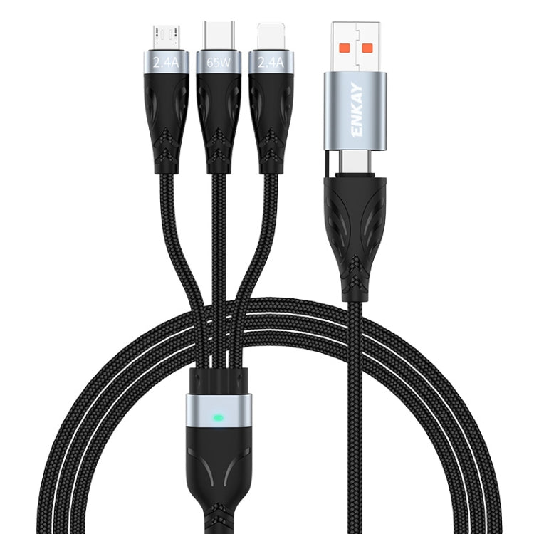 ENKAY ENK-CB135 5-in-1 65W USB-A & USB-C to 8 Pin / Type-C / Micro USB Multifunctional Charging Cable with Indicator Light, Cable Length:2m - Multifunction Cable by ENKAY | Online Shopping South Africa | PMC Jewellery | Buy Now Pay Later Mobicred