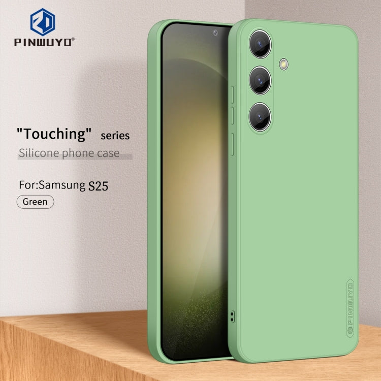 For Samsung Galaxy S25 5G PINWUYO Sense Series Liquid Silicone TPU Phone Case(Green) - Galaxy S25 5G Cases by PINWUYO | Online Shopping South Africa | PMC Jewellery | Buy Now Pay Later Mobicred