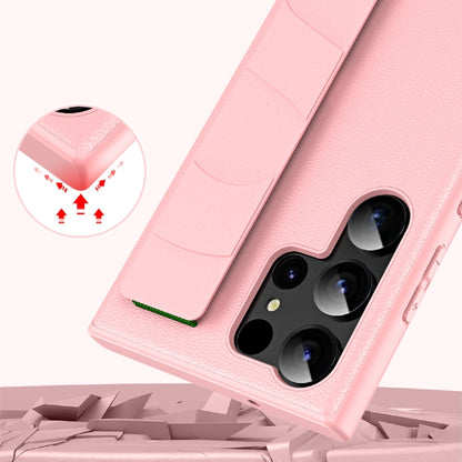 For Samsung Galaxy S25+ 5G Skin Elastic Wrist Grip Back Cover Phone Case(Pink) - Galaxy S25+ 5G Cases by PMC Jewellery | Online Shopping South Africa | PMC Jewellery | Buy Now Pay Later Mobicred