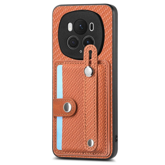 For Honor Magic6 Pro 5G Wristband Kickstand Card Wallet Back Cover Phone Case with Tool Knife(Brown) - Honor Cases by PMC Jewellery | Online Shopping South Africa | PMC Jewellery | Buy Now Pay Later Mobicred