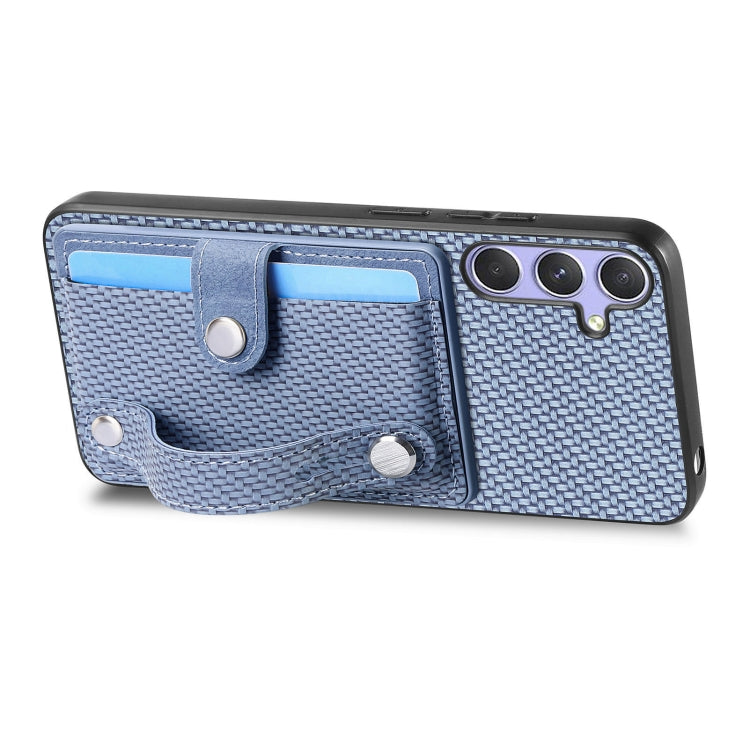 For Samsung Galaxy S25 5G Wristband Kickstand Wallet Back Phone Case with Tool Knife(Blue) - Galaxy S25 5G Cases by PMC Jewellery | Online Shopping South Africa | PMC Jewellery | Buy Now Pay Later Mobicred