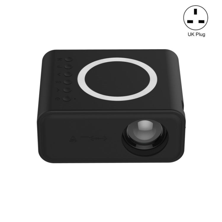 YT300 Home Multimedia Mini Remote Projector Support Mobile Phone(UK Plug Black) - Mini Projector by PMC Jewellery | Online Shopping South Africa | PMC Jewellery | Buy Now Pay Later Mobicred