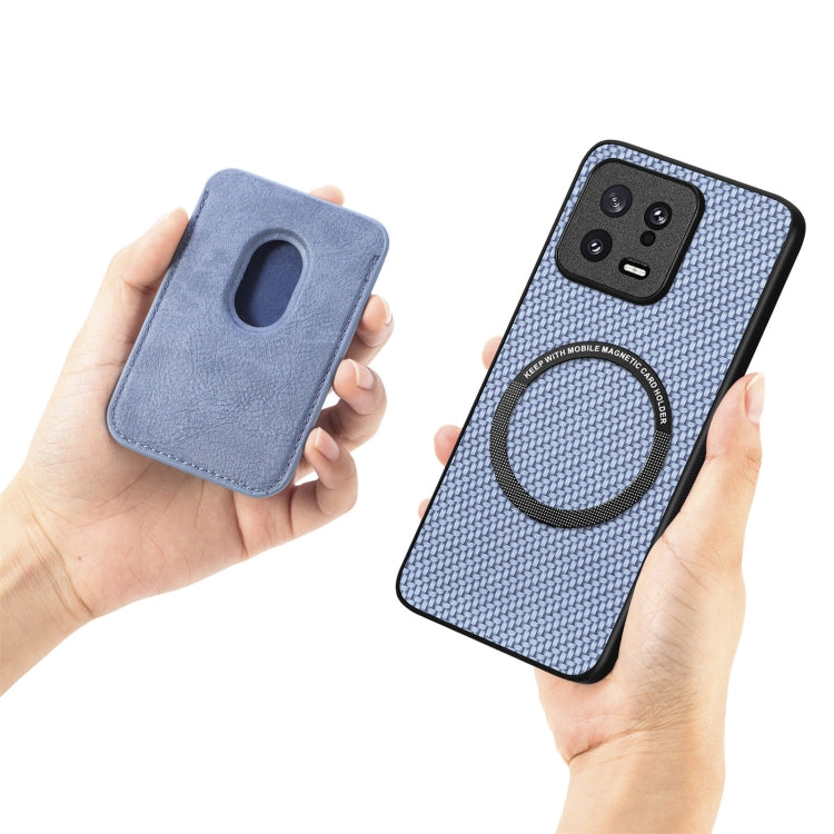 For Xiaomi 13 Pro Carbon Fiber Leather Card Magsafe Phone Case(Blue) - 13 Pro Cases by PMC Jewellery | Online Shopping South Africa | PMC Jewellery