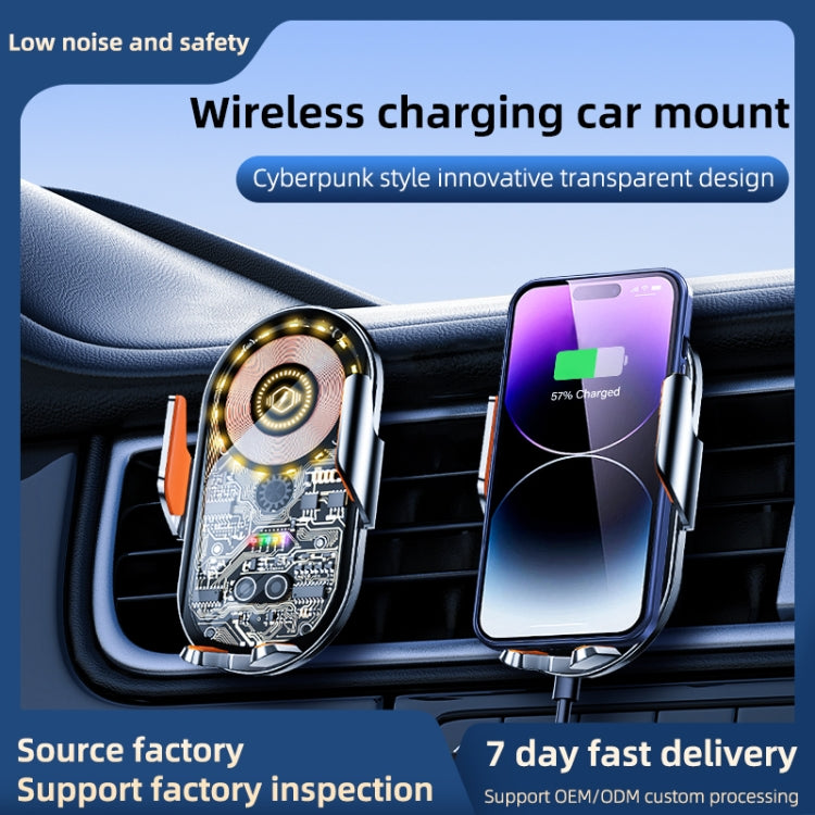 C12 Wireless Fast Charging Car Bracket Interior Cup Air Outlet Fixing Clip Induction Luminous LOGO - free shipping - PMC TechLife - Order now!