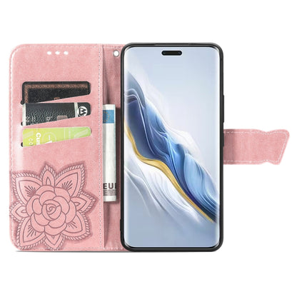 For Honor Magic6 Pro Butterfly Love Flower Embossed Leather Phone Case(Rose Gold) - Honor Cases by PMC Jewellery | Online Shopping South Africa | PMC Jewellery | Buy Now Pay Later Mobicred