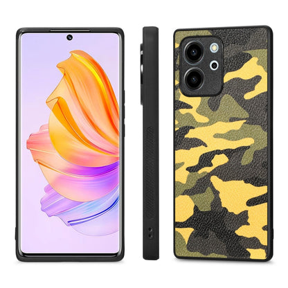 For Honor 80 SE Camouflage Leather Back Cover Phone Case(Yellow) - Honor Cases by PMC Jewellery | Online Shopping South Africa | PMC Jewellery | Buy Now Pay Later Mobicred