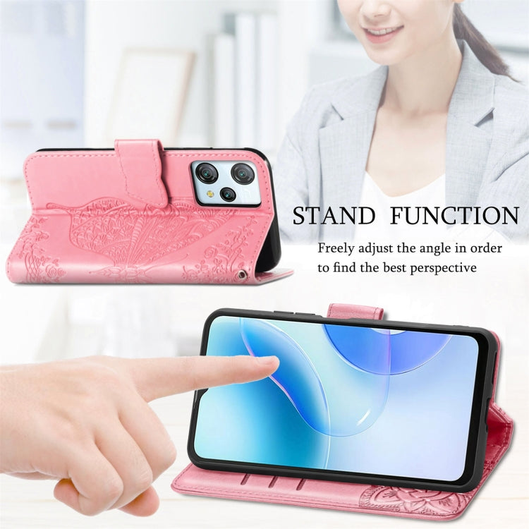 For Blackview A53 Butterfly Love Flower Embossed Leather Phone Case(Blue) - More Brand by PMC TechLife | Online Shopping South Africa | PMC TechLife | Buy Now Pay Later Mobicred