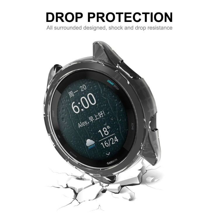 For Garmin Forerunner 965 ENKAY Hat-Prince Transparent TPU Frame Drop Protection Case(Blue) - free shipping - PMC TechLife - Order now!
