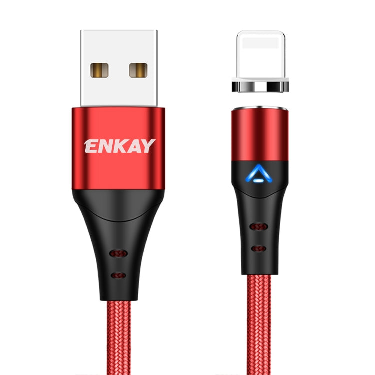 ENKAY 3A USB to 8 Pin Magnetic Fast Charging Data Cable with LED Light, Length:1m(Red) - Charging Cable & Head by ENKAY | Online Shopping South Africa | PMC Jewellery | Buy Now Pay Later Mobicred