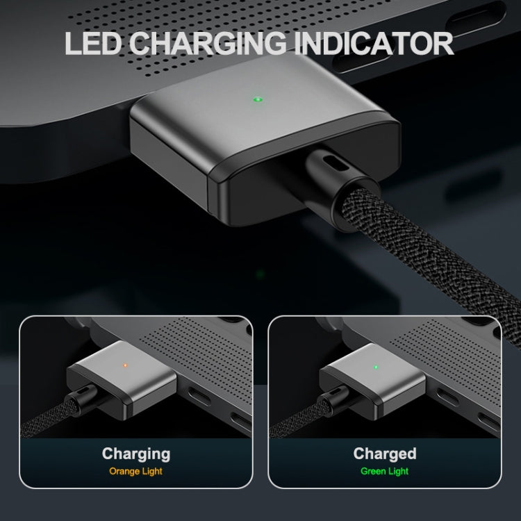 ENKAY 140W USB-C / Type-C to MagSafe 3 Nylon Braided Magnetic Charging Cable with LED Indicator for MacBook 6.6FT(Grey) - Cable & Adapter by ENKAY | Online Shopping South Africa | PMC Jewellery | Buy Now Pay Later Mobicred