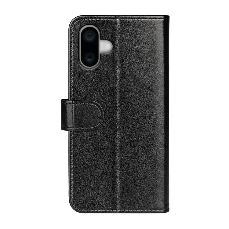 For iPhone 16 Plus R64 Texture Horizontal Flip Leather Phone Case(Black) - iPhone 16 Plus Cases by PMC TechLife | Online Shopping South Africa | PMC TechLife | Buy Now Pay Later Mobicred