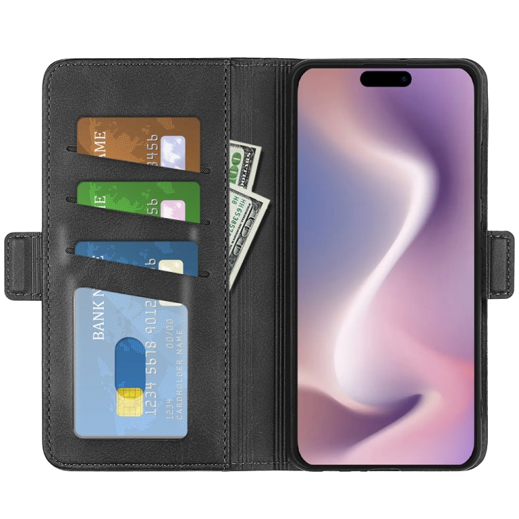 For iPhone 16 Pro Dual-side Magnetic Buckle Horizontal Flip Leather Phone Case(Black) - iPhone 16 Pro Cases by PMC Jewellery | Online Shopping South Africa | PMC Jewellery | Buy Now Pay Later Mobicred