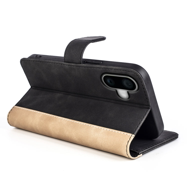For iPhone 16 Plus Stitching Horizontal Flip Leather Phone Case(Black) - iPhone 16 Plus Cases by PMC TechLife | Online Shopping South Africa | PMC TechLife | Buy Now Pay Later Mobicred