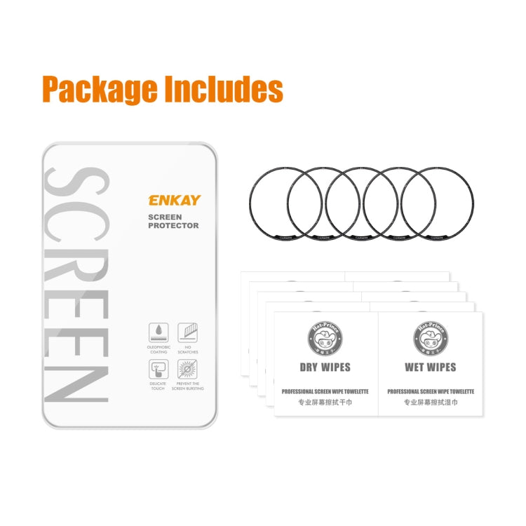 For Garmin Fenix 7S Pro 5pcs ENKAY 3D Full Coverage Soft PC Edge PMMA HD Screen Protector Film - free shipping - PMC TechLife - Order now!