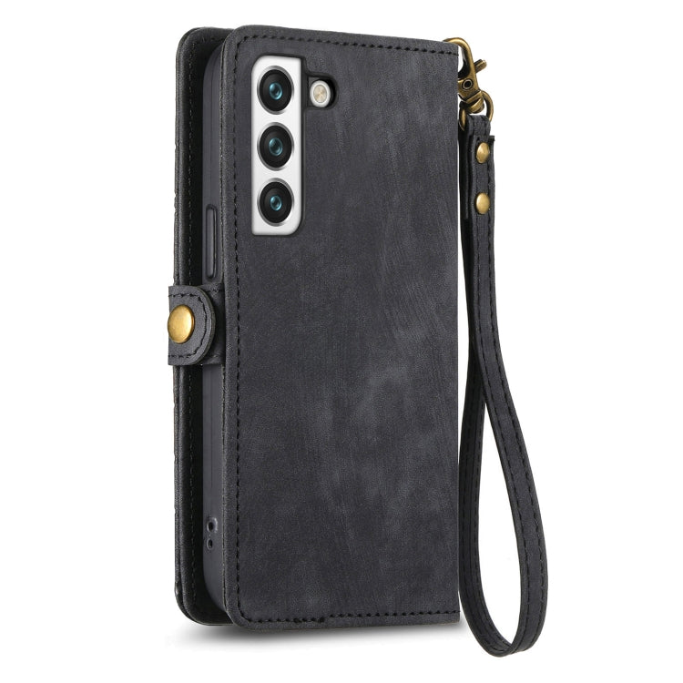For Samsung Galaxy S20 Ultra Geometric Zipper Wallet Side Buckle Leather Phone Case(Black) - free shipping - PMC TechLife - Order now!