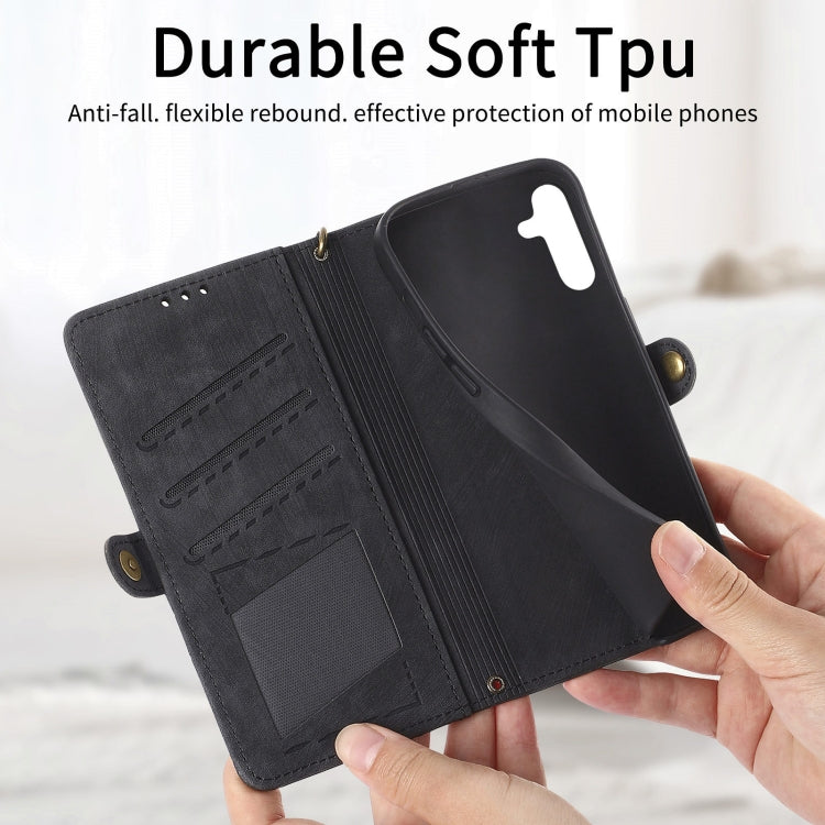 For Samsung Galaxy A71 Geometric Zipper Wallet Side Buckle Leather Phone Case(Black) - free shipping - PMC TechLife - Order now!