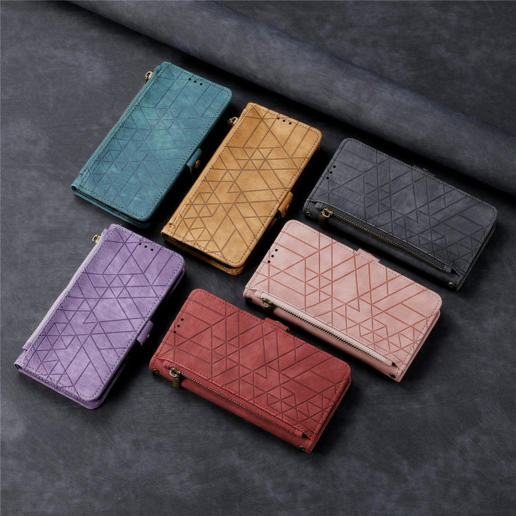 For Samsung Galaxy A31 Geometric Zipper Wallet Side Buckle Leather Phone Case(Red) - free shipping - PMC TechLife - Order now!