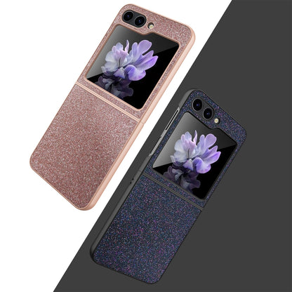 For Samsung Galaxy Z Flip5 5G Glitter Powder Skin PU All-inclusive Phone Case(Purple) - Galaxy Z Flip5 Cases by PMC Jewellery | Online Shopping South Africa | PMC Jewellery