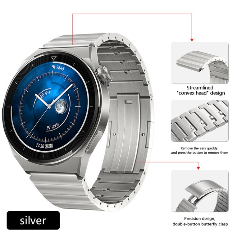 For Huawei Watch GT 42mm / 46mm Titanium Alloy Quick Release Watch Band(Silver) - Watch Bands by PMC Jewellery | Online Shopping South Africa | PMC Jewellery