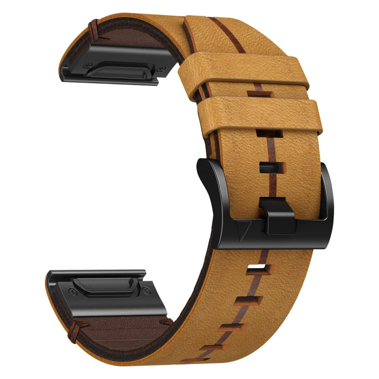 For Garmin Forerunner 965 22mm Leather Textured Watch Band(Brown) - Watch Bands by PMC Jewellery | Online Shopping South Africa | PMC Jewellery