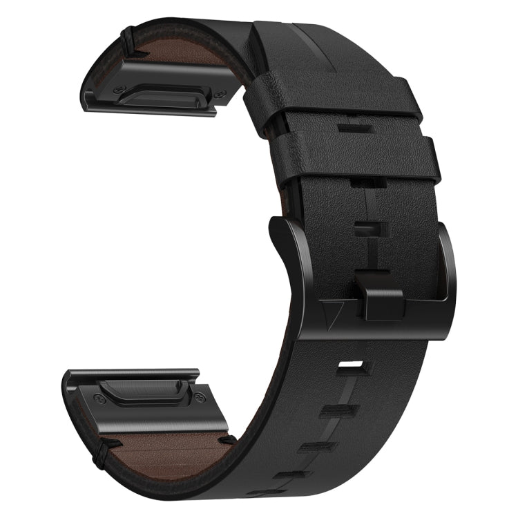 For Garmin Forerunner 955 22mm Leather Textured Watch Band(Black) - Watch Bands by PMC Jewellery | Online Shopping South Africa | PMC Jewellery