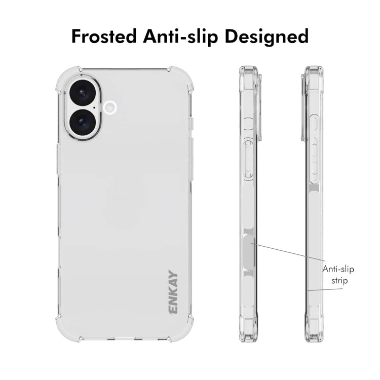 For iPhone 16 ENKAY Hat-Prince Transparent TPU Shockproof Phone Case - iPhone 16 Cases by ENKAY | Online Shopping South Africa | PMC Jewellery | Buy Now Pay Later Mobicred